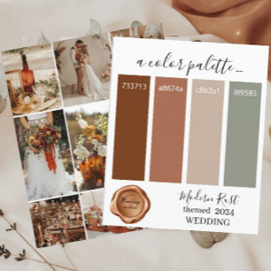 Klassische moderne Rost-Hochzeitfarben Palette Kar