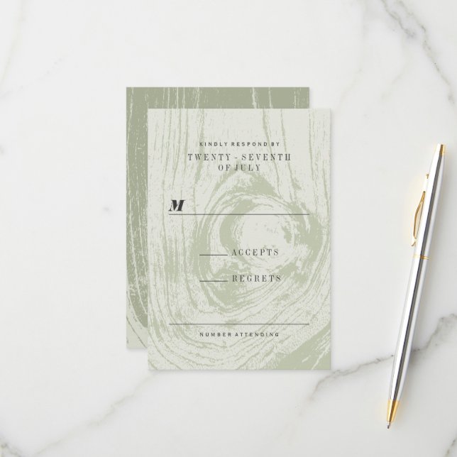 Klassische Moderne Rustikale Frühlingsblüte RSVP Karte (Vorderseite/Rückseite Beispiel)