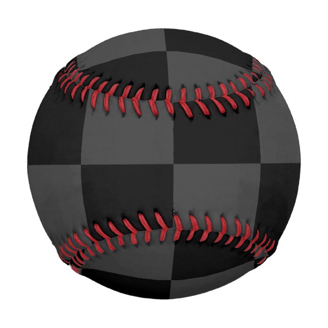 Klassische, moderne Schwarz-Smoky-Schwarz-Schachbr Baseball (Vorderseite)