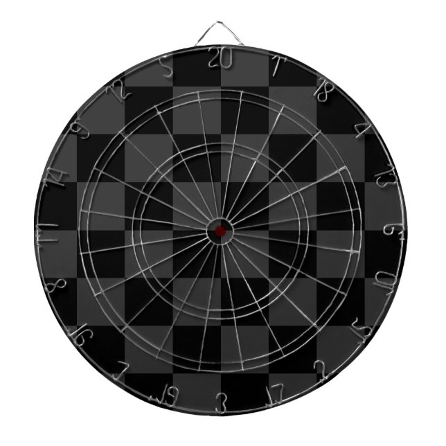 Klassische, moderne Schwarz-Smoky-Schwarz-Schachbr Dartscheibe (vorne)