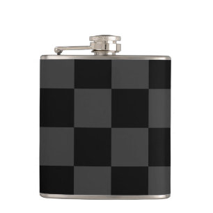 Klassische, moderne Schwarz-Smoky-Schwarz-Schachbr Flachmann