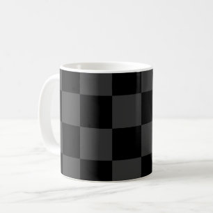 Klassische, moderne Schwarz-Smoky-Schwarz-Schachbr Kaffeetasse