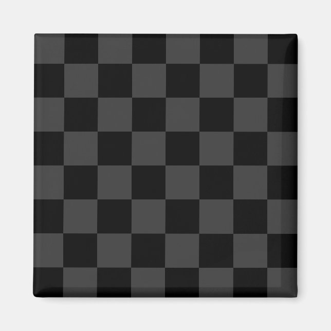 Klassische, moderne Schwarz-Smoky-Schwarz-Schachbr Magnet (Vorne)
