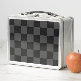 Klassische, moderne Schwarz-Smoky-Schwarz-Schachbr Metall Brotdose