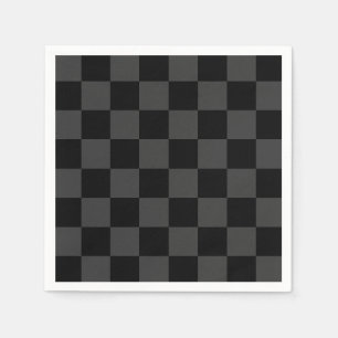 Klassische, moderne Schwarz-Smoky-Schwarz-Schachbr Serviette