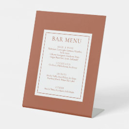 Klassische moderne Terracotta Bar Menu Sockelschild