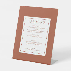 Klassische moderne Terrakotta-Bar-Speisekarte Sockelschild