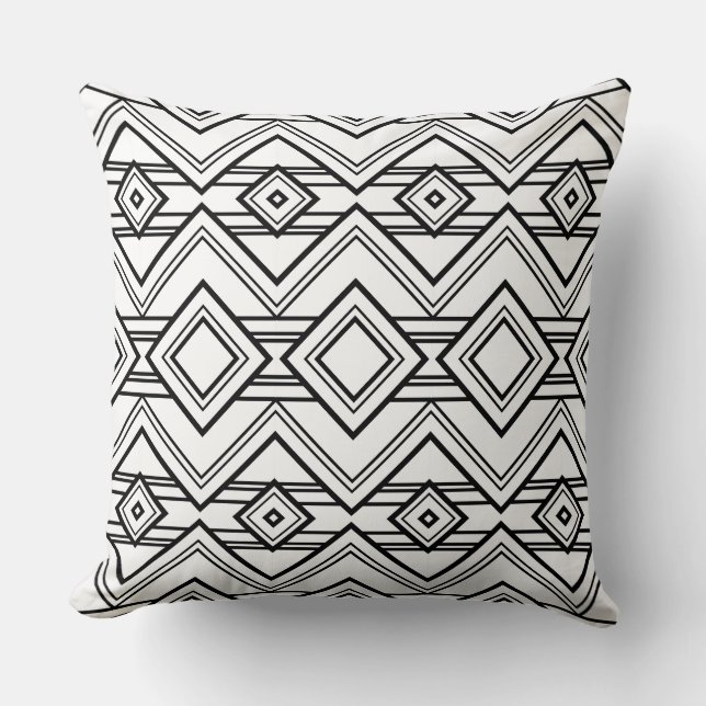 Klassische monochrome karierte Eleganz Kissen (Vorderseite)
