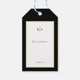 Klassische Monogram Black Gold Geschenkegel Geschenkanhänger