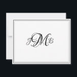 Klassische Monogram-Blüh-Script-Note-Karte Dankeskarte<br><div class="desc">Klassisches,  elegantes,  berufliches Schwarz & Weiß Geblüht Skript mit Monogramm Wohnung danke Karte,  ideal für geschäftliche Korrespondenz. Das sind flache Mitteilungskarten. Wenn Sie geklappte Karten gewollt haben,  gehen Sie zum unteren Ende der Seite,  wo es steht "Transfer dieses Design" und wählen Sie Geflossen danke Karte.</div>