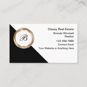 Klassische Monogram Real Anwesen Business Cards Visitenkarte