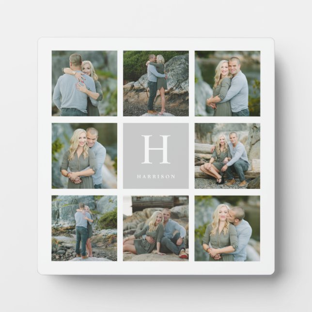 Klassische Monogramm-Collage Fotoplatte (Vorderseite)