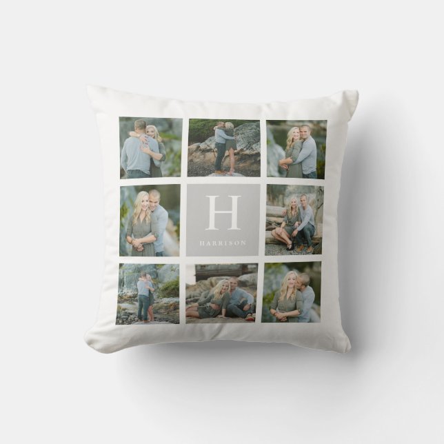 Klassische Monogramm-Collage Kissen (Vorderseite)
