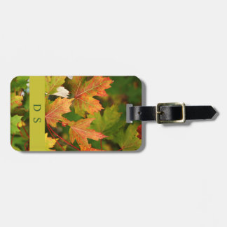 Klassische Monogramm Herbstleaves Gepäckmarke Gepäckanhänger