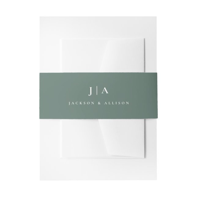 Klassische Monogramm-Hochzeit Einladungsbanderole (Vorderseite Beispiel)