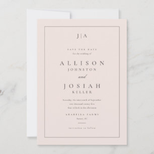 Klassische Monogramm-Hochzeit Save The Date