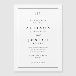 Klassische Monogramm-Hochzeit speichert das Datum Magneteinladung