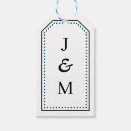 Klassische Monogramm-Hochzeitsrahmengrenze Geschenkanhänger