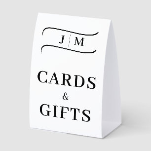 Klassische Monogramm-Karten Geschenke Hochzeit Kal Tischaufsteller
