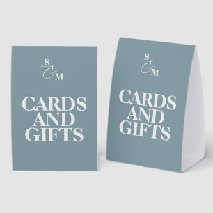 Klassische Monogramm-Karten und Hochzeitsgeschenke Tischaufsteller