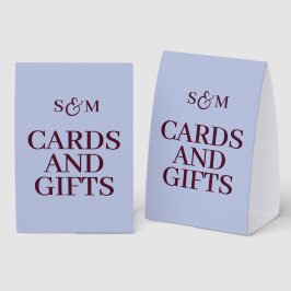 Klassische Monogramm-Karten und Hochzeitsgeschenke Tischaufsteller