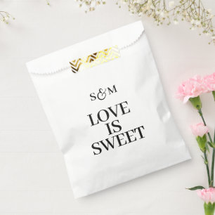 Klassische Monogramm-Liebe ist süße Hochzeit Geschenktütchen