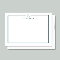 Klassische Monogramm Navy Blue Border Stationery
