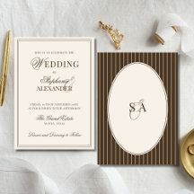 Klassische Monogramm Old Money Braun und Elfenbein