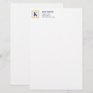 Klassische Monogramm-Papeterie | Gold & Briefpapier