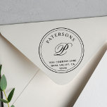 Klassische Monogramm-Rücksendeadresse Permastempel<br><div class="desc">Erstellen Sie Ihre eigene Round Classic Monogram Rücksendeadresse Briefmarke.</div>