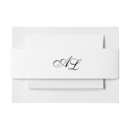 Klassische Monogramm Schwarz/Weiß Traditionelle Ho Einladungsbanderole