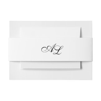 Klassische Monogramm Schwarz/Weiß Traditionelle Ho Einladungsbanderole