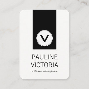 Klassische Monogramm/Schwarzer Akzent Visitenkarte