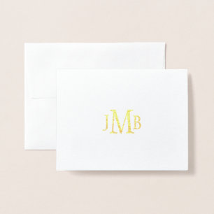 Klassische monogrammierte Dankeschön-Gold Folienkarte