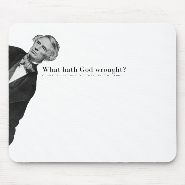 Klassische Morse-Code-Phrase in Schwarz und Weiß Mousepad (Vorne)