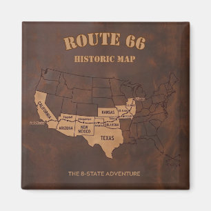 Klassische Mother Road Heritage Karte Andenken Magnet
