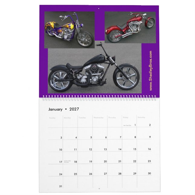 Klassische Motorrad-Chopper Kalender (Jan 2027)