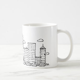Klassische Musik-Cartoonskyline-Tasse Kaffeetasse