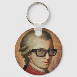 Klassische Musik Hipster-Mozart Schlüsselanhänger