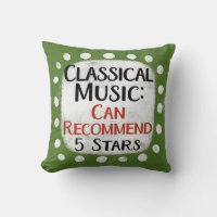 Klassische Musik Review 5 Stars Throw Kissen