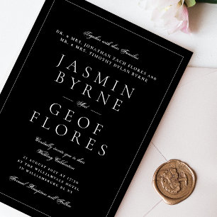 Klassische Namen Gerahmte Hochzeit Einladung