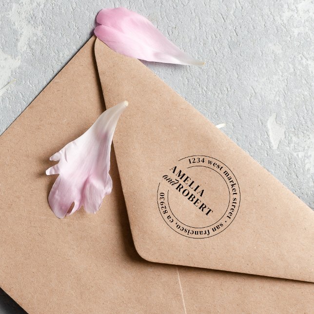 Klassische Namen Runde Hochzeiten Rücksendeadresse Permastempel (Von Creator hochgeladen)