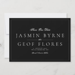 Klassische NAMEN | Schwarz-Weiß-Gerahmte Hochzeit Save The Date