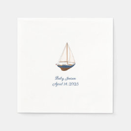 Klassische Nautical Sailboat Custom Baby Dusche Serviette