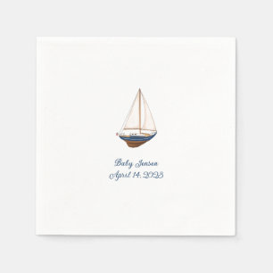 Klassische Nautical Sailboat Custom Baby Dusche Serviette
