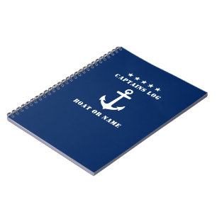 Klassische Nautik-Anker 5 Sterne Kapitän Log Navy Notizblock