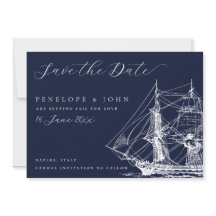 Klassische nautische Schiff Hochzeit in Navy Blau