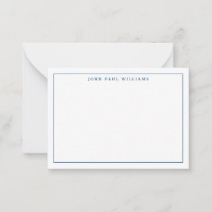 Klassische Navy Blue Beruflich Simple Thin Border Mitteilungskarte