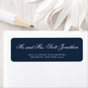 Klassische Navy Blue Elegante Calligraphy Minimali