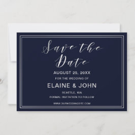 Klassische Navy Silver Wedding speichern Sie die D Save The Date